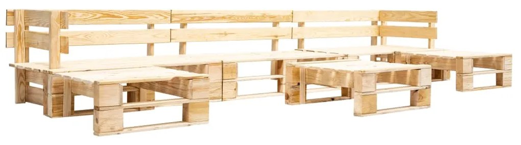 vidaXL Sofás paletes jardim 6 pcs madeira natural