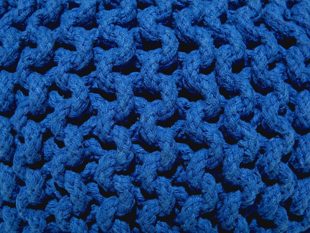 Pufe redondo em tricot azul escuro 40 x 25 cm CONRAD Beliani