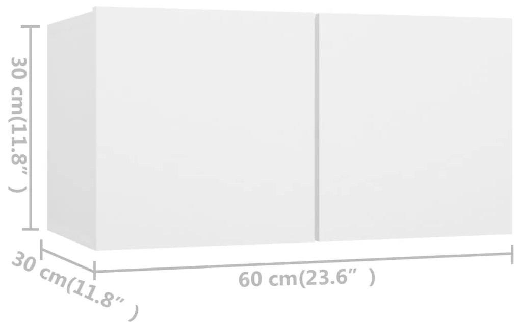 Móvel de TV de Parede Valqui de 2 Módulos - Branco - Design Moderno