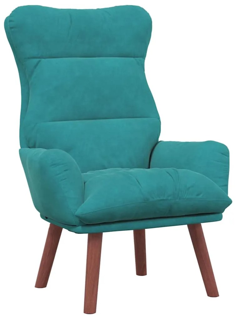 Poltrona Relaxante de Veludo Turquesa