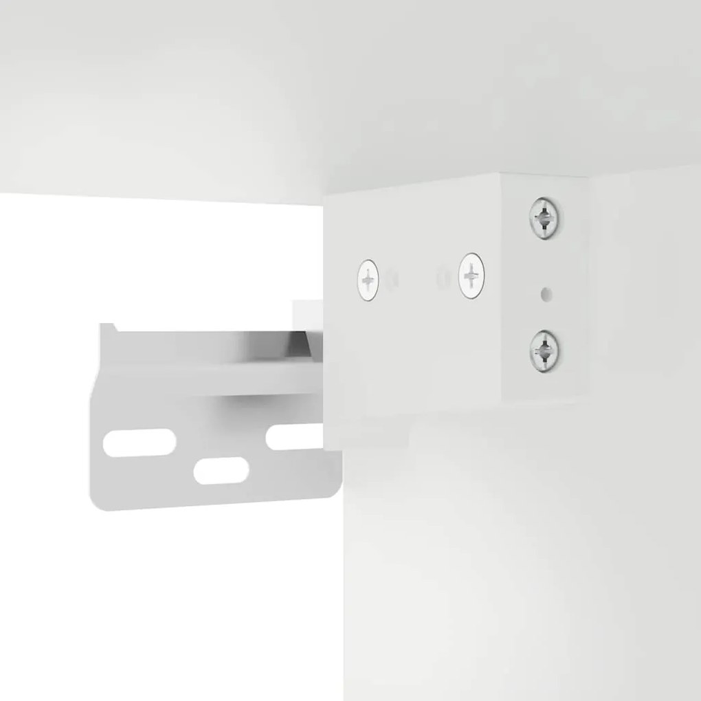 Armário parede de cozinha porta vidro Lucca branco brilhante