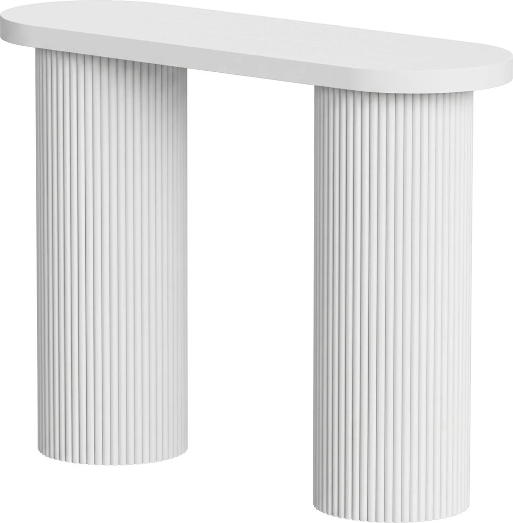HOMCOM Consola Moderna Estreita com Compartimento Oculto 103 cm Branco | Aosom Portugal