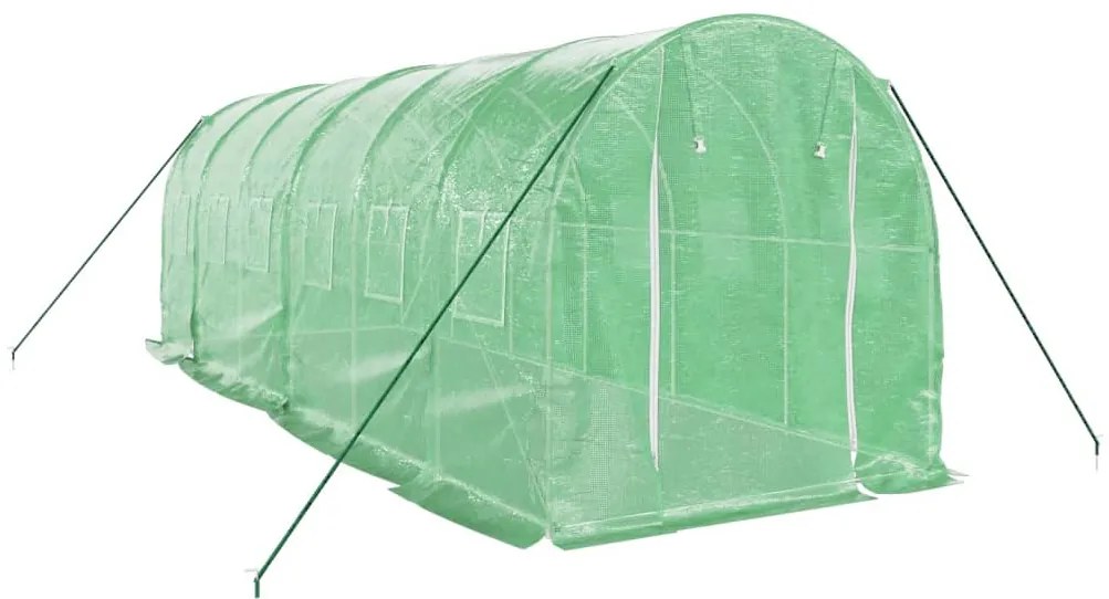 Estufa com estrutura de aço 12 m² 6x2x2 m verde