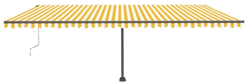 Toldo automático LED e sensor de vento 600x300cm amarelo/branco