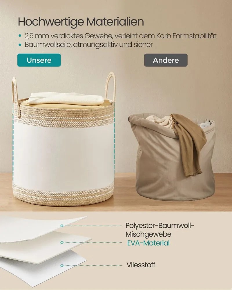Cesto para roupa suja 90 L com tampa e pega 50 x 50 x 46 cm castanho camelo