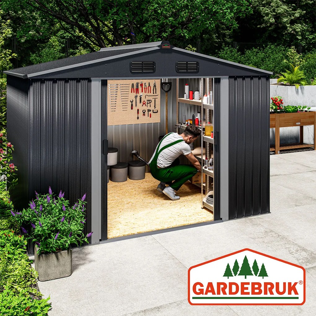 Abrigo Jardim de ferramentas em metal 260x205x180cm antracite metalizado