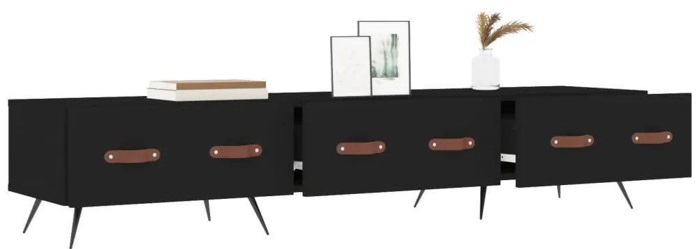 Móvel de TV 150x36x30 cm derivados de madeira preto