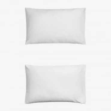 Conjunto De 2 Fronhas De Cetim Sampras 300 Fios Branco & 50 X 75 Cm - Sklum