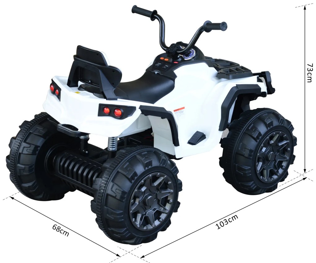 Criança Quad Elétrica Bateria de carro elétrico 12V com luzes de rádio MP3 Soa 103x68x73cm Carga 30kg