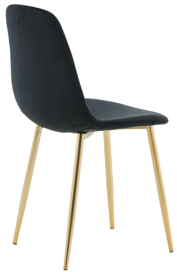 Cadeiras de jantar Polar 2 pcs veludo preto e latão
