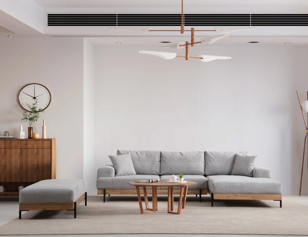Sofá de Canto Eti – Cinzento – 280 x 170 cm