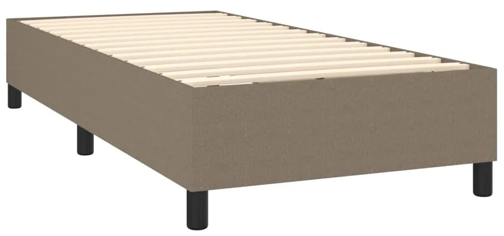 Cama com molas/colchão 80x200 cm tecido castanho-acinzentado