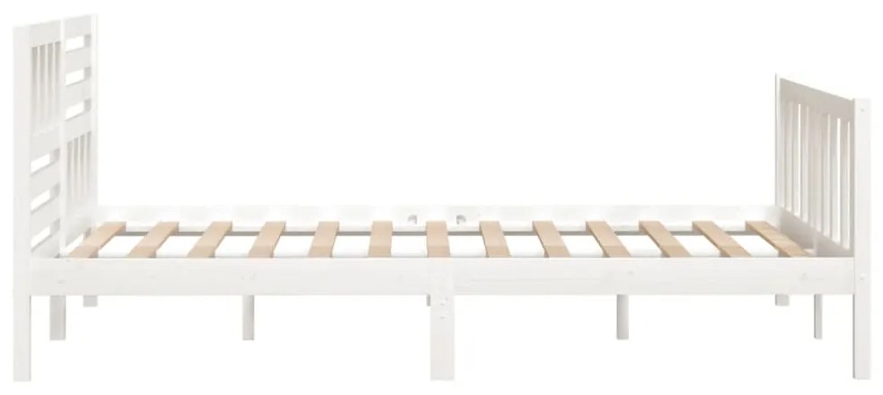 Estrutura de cama 120x200 cm madeira maciça branco