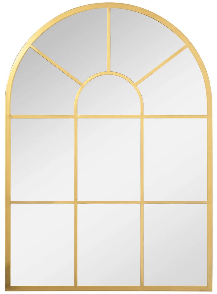 HOMCOM Espelho Decorativo de Parede 50x70cm Espelho de Metal para Sala de Jantar Dormitório Entrada Estilo Moderno Dourado | Aosom Portugal