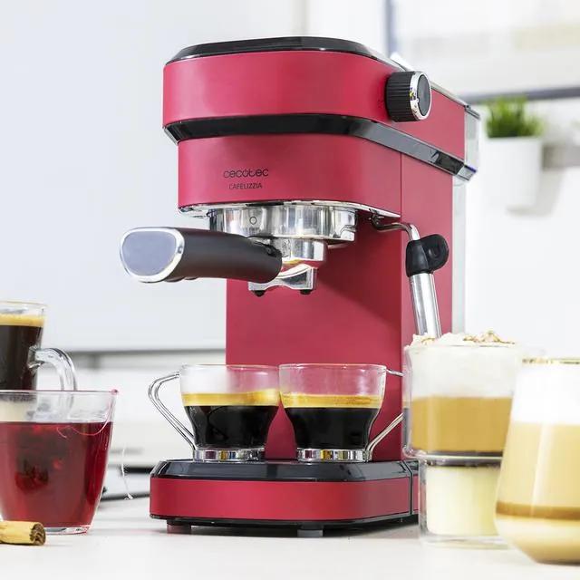 Máquina de café Expresso Cecotec Cafelizzia 790 Shiny Espressos e Cappuccino, 1350 W, Sistema Thermoblock, 20 Barras, Modo Automático para 1-2 Cafés,