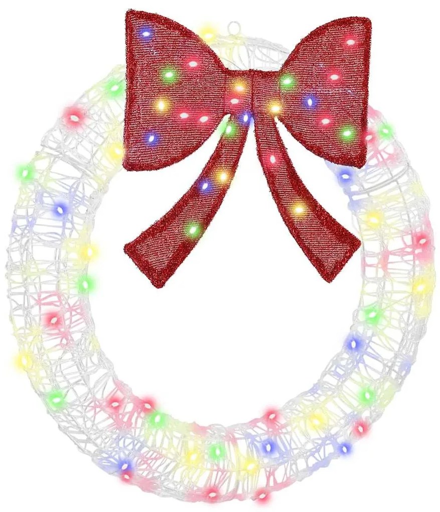 vidaXL Guirlanda com 60 LEDs Multicolor 76 x 8.5 x 76 cm Acrílo