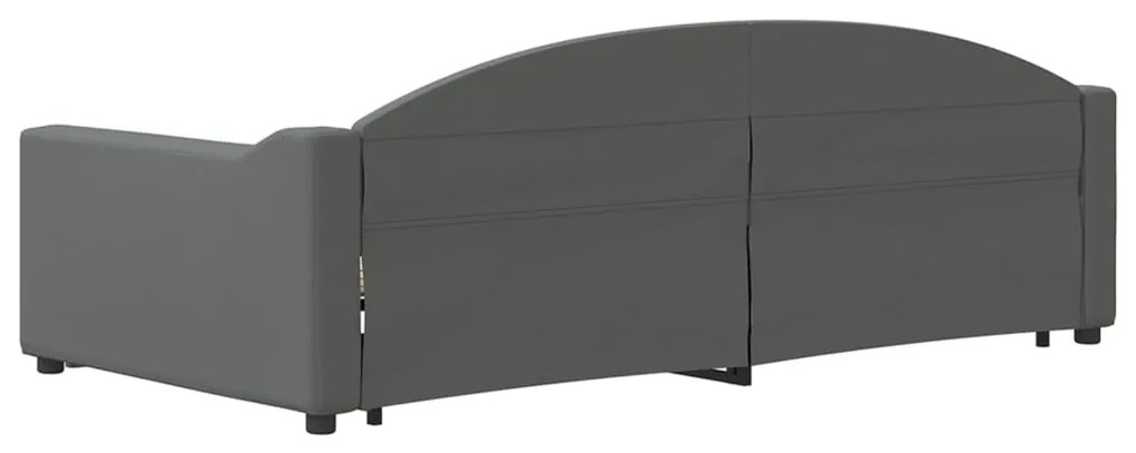 Sofá-cama com gavetão 100x200 cm tecido cinzento-escuro