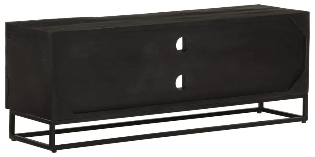 Móvel de TV 110x30x40 cm mangueira maciça e ferro preto