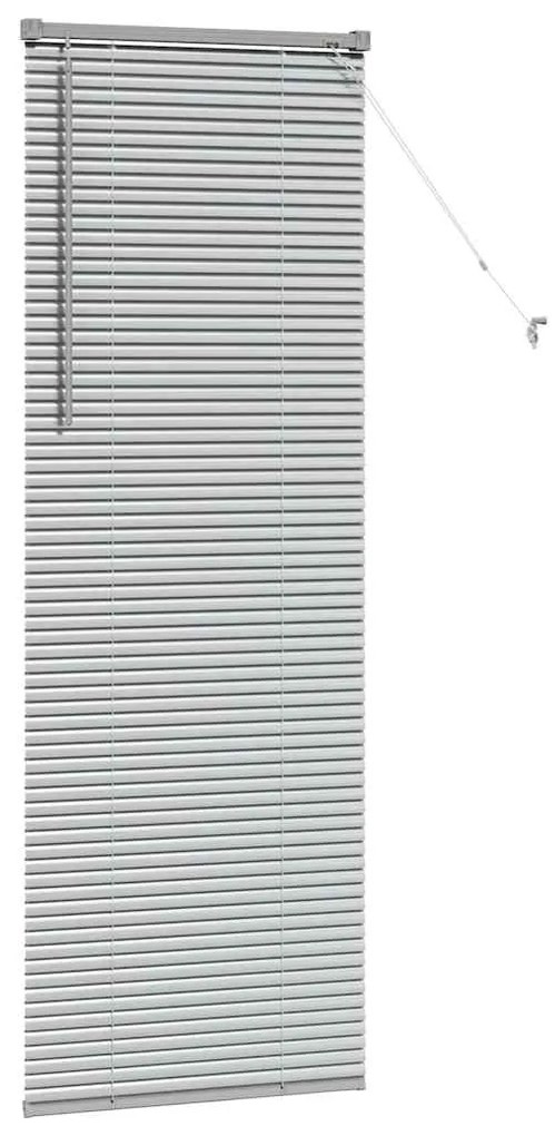 Persiana de Janela com cortinas Manual Prata 80 x 130 cm Alumínio