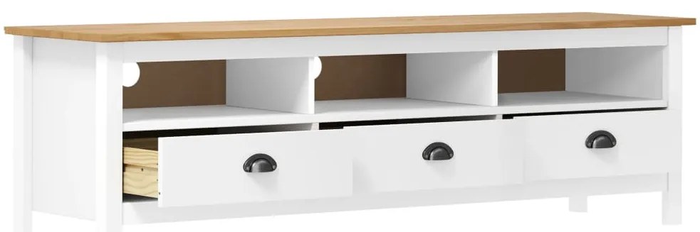 Móvel de TV Hill 158x40x47 cm pinho maciço branco