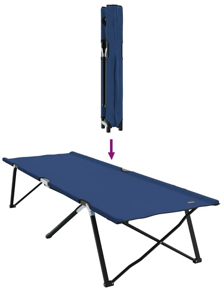 Cama Dobrável com Bolsa Azul em Tecido Oxford 600D