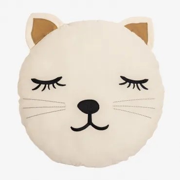 Almofada Redonda de Algodão (Ø30 cm) Anuky Style Kids Gato - Sklum