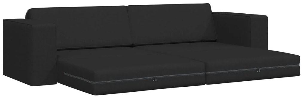 Sofá Cama 2 em 1 Preto 245x150x60.5 cm Tecido