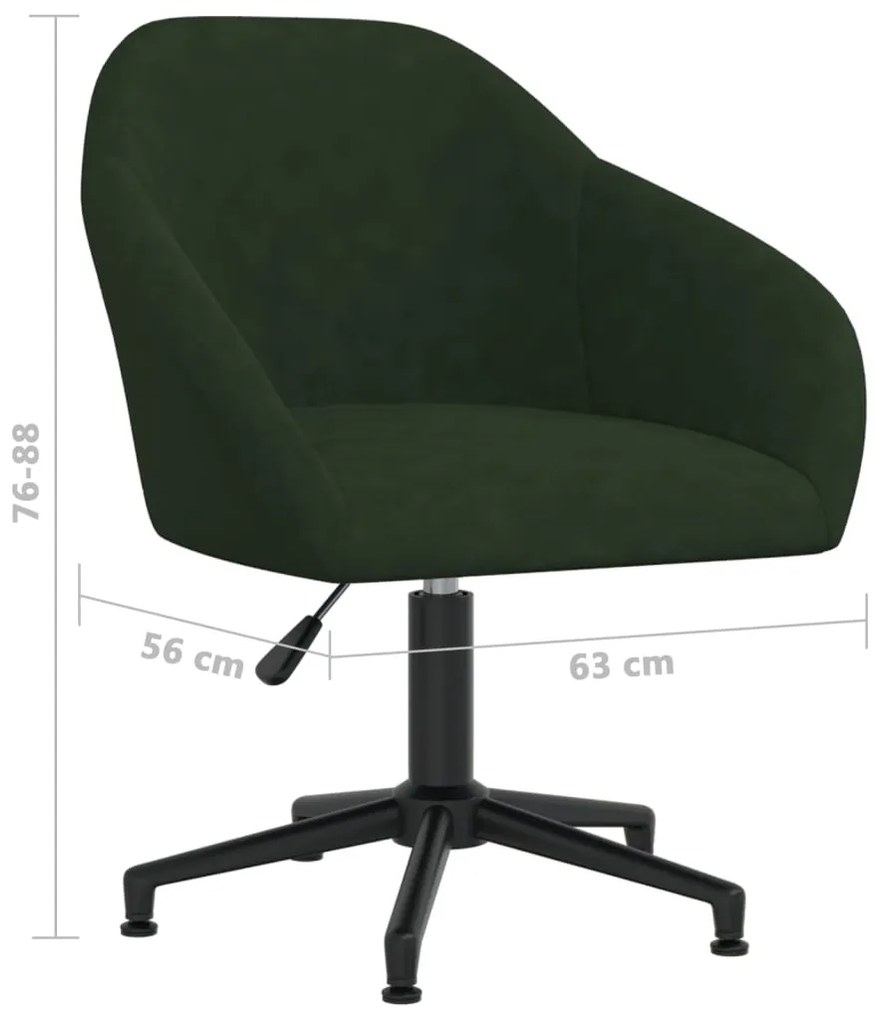 Cadeiras de jantar giratorias 2 pcs veludo verde-escuro