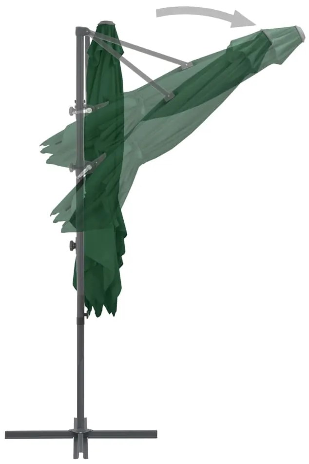 Guarda-sol de jardim com base portátil verde