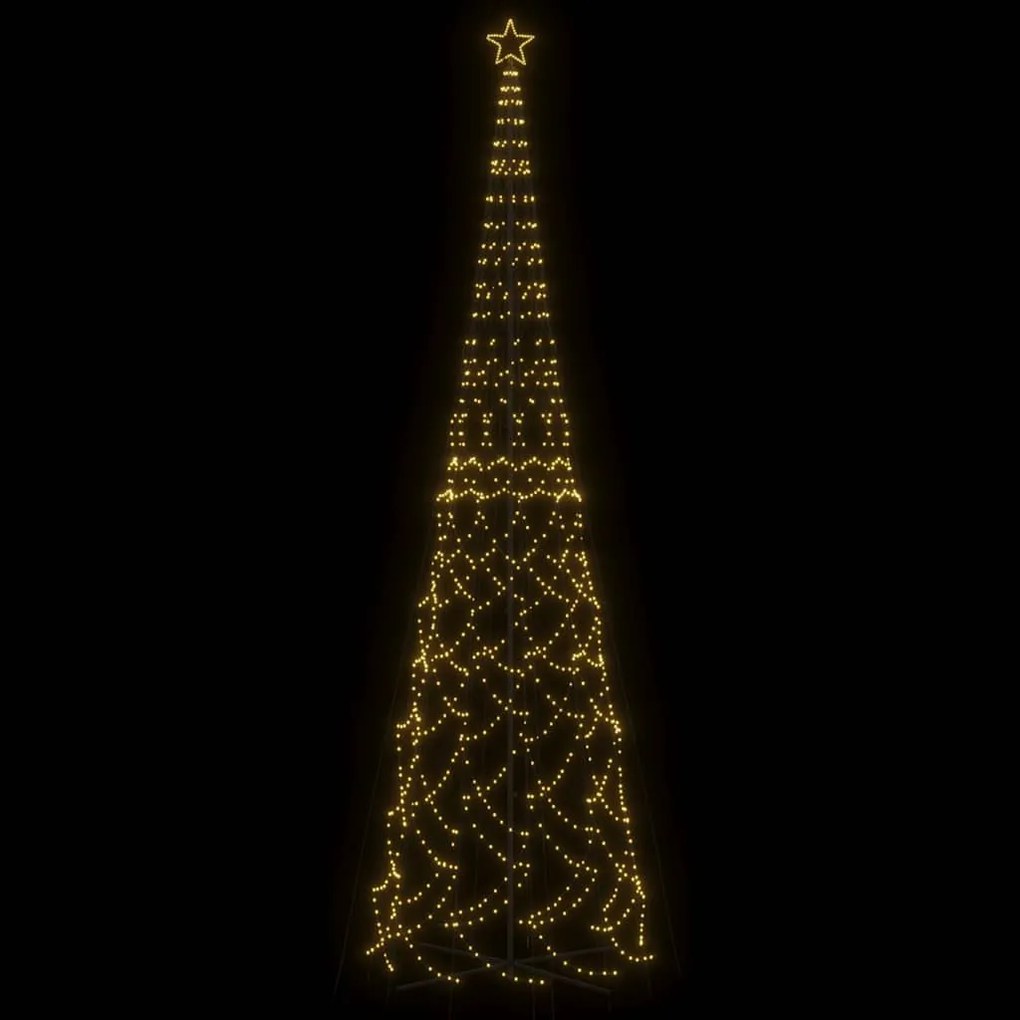 Árvore de Natal em cone 3000 luzes LED 230x800 cm branco quente