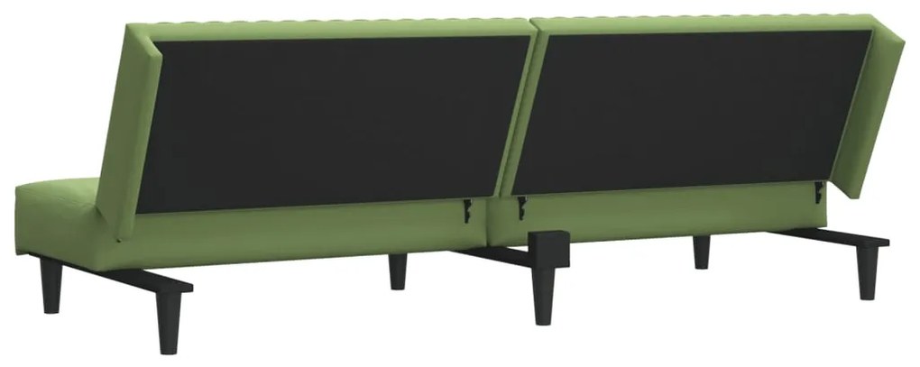 Sofá-cama de 2 lugares veludo verde-claro