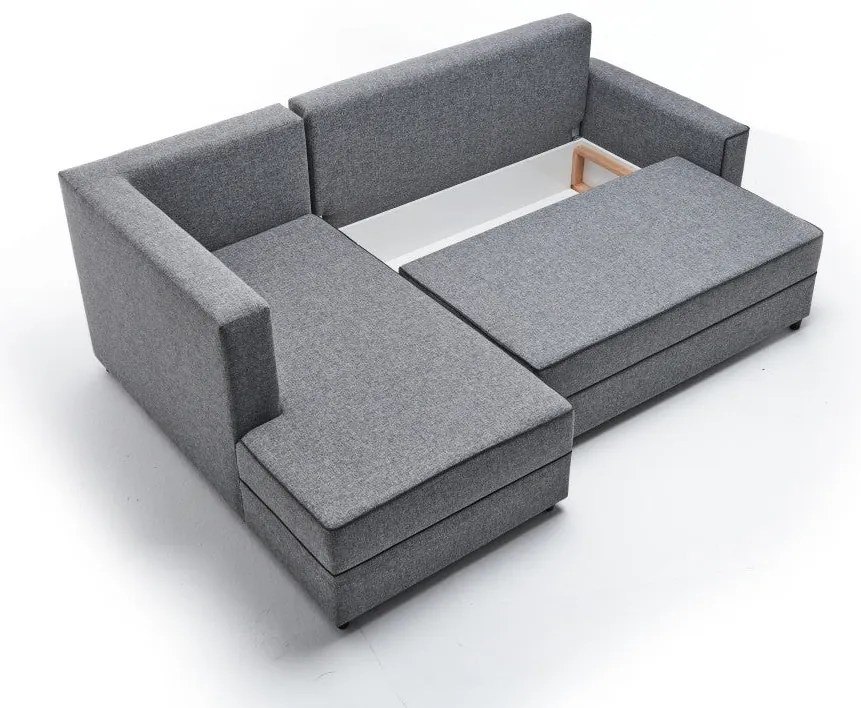 Sofá-Cama de Canto Ece – Cinzento – 242x88x90 cm
