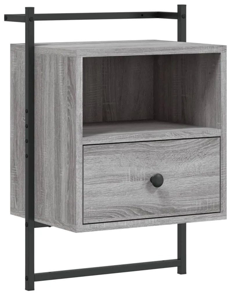 Mesas cabeceira 2 pcs 40x30x61cm deriv. madeira cinzento sonoma