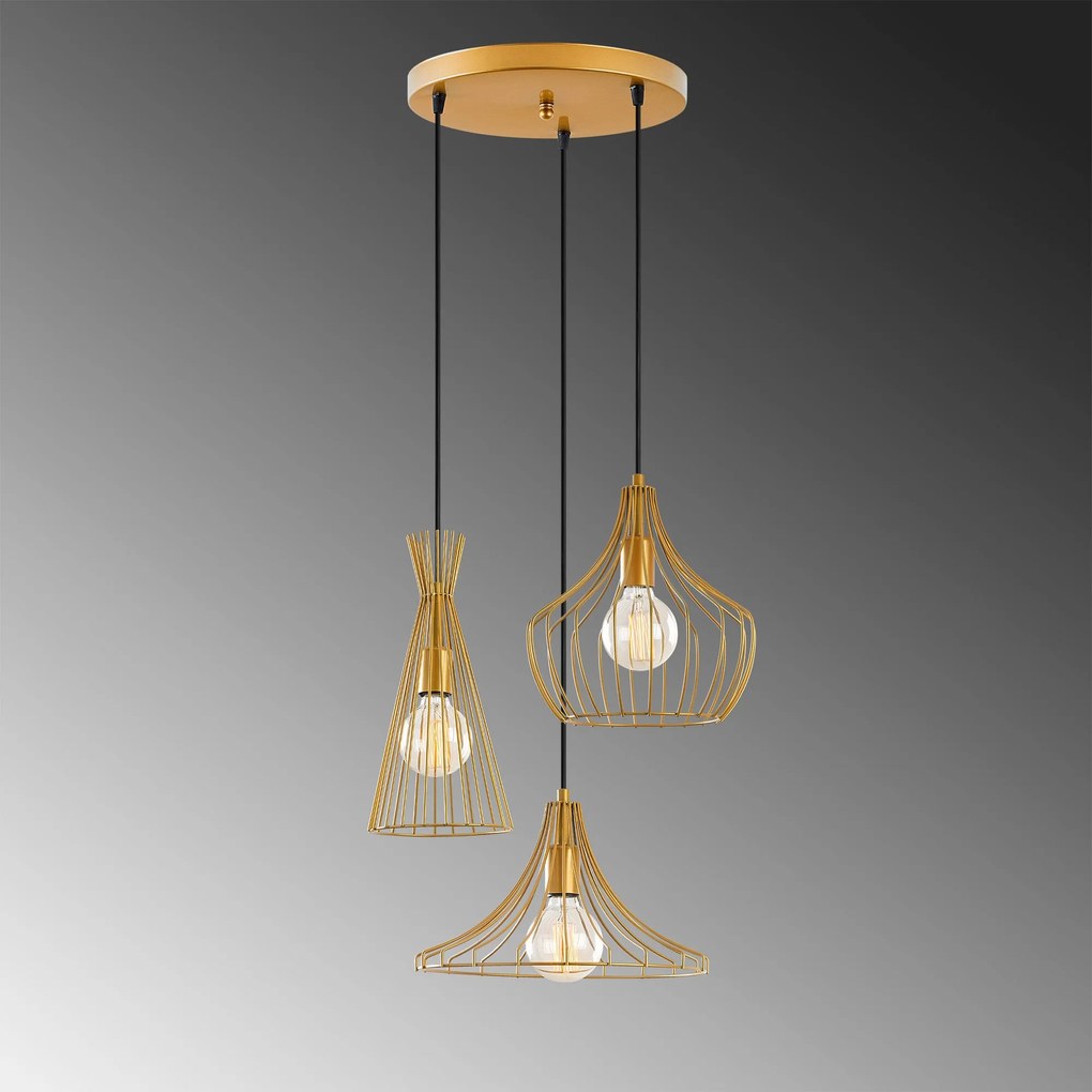 Candeeiro Chandelier Mezopotamya – Dourado – 55 cm