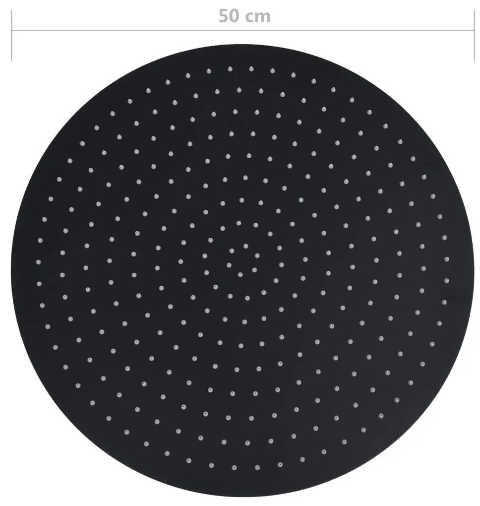 Cabeça de chuveiro redonda 50 cm aço inoxidável preto