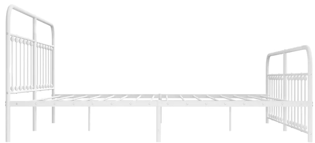 Estrutura de cama com cabeceira e pés 193x203 cm metal branco