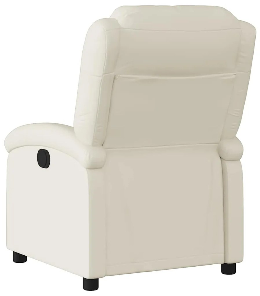 Poltrona reclinável couro artificial cor creme