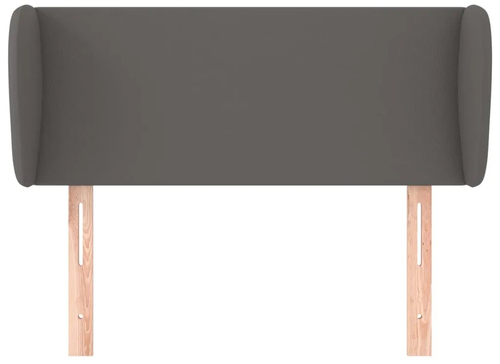 Cabeceira de cama c/ abas couro artificial 103x23x78/88cm cinza