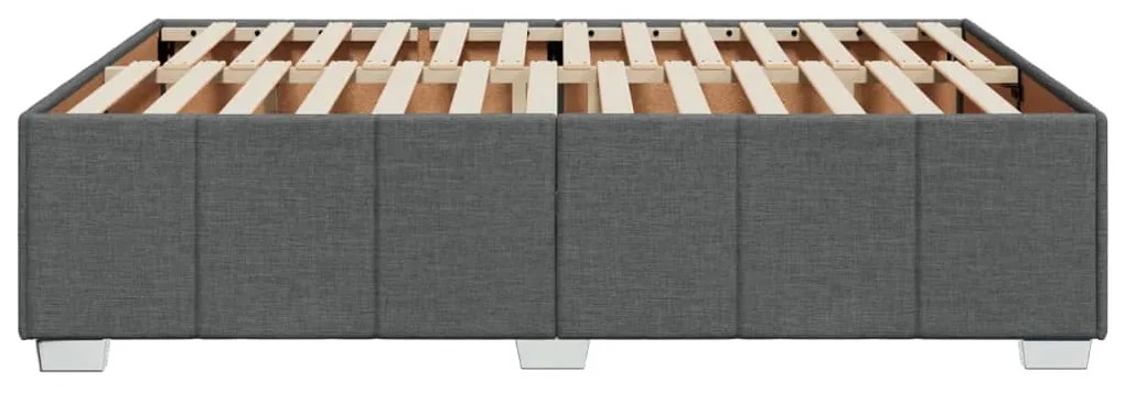 Estrutura de cama sem colchão 140x190 cm tecido cinzento-escuro