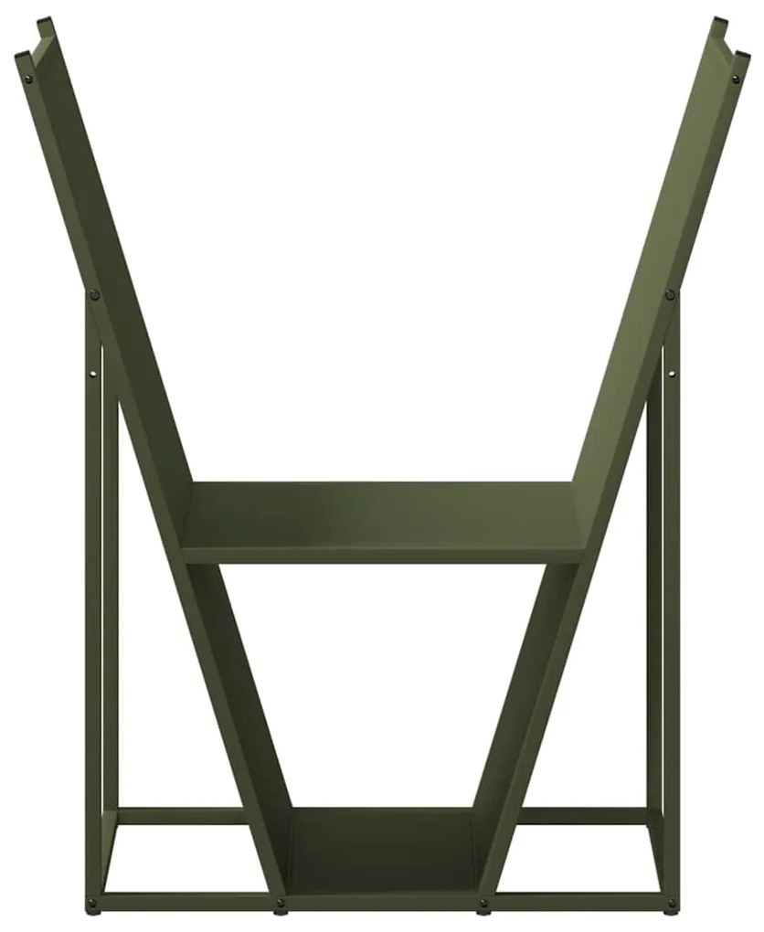 Suporte para lenha aço laminado a frio verde azeitona
