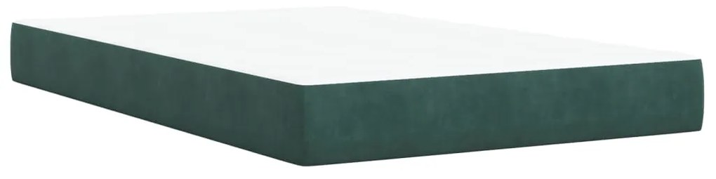 Cama boxspring com colchão 120x190 cm veludo verde-escuro