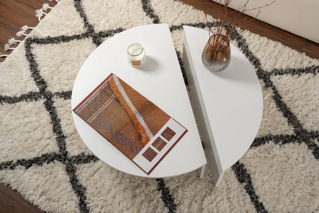 Mesa de Café Orion - Branca - 90x30x60 cm & 85x35x30 cm
