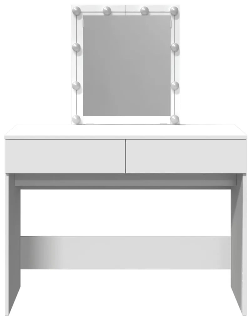 Toucador com LEDs 100x40x130 cm branco