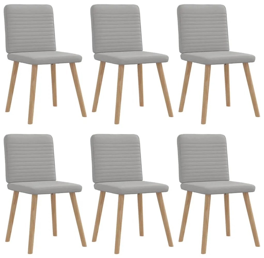 Cadeiras de jantar 6 pcs tecido cinza nuvem