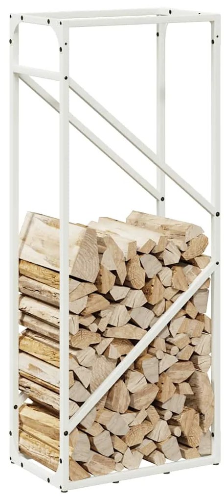 Suporte para lenha 40x25x100 cm aço laminado a frio branco