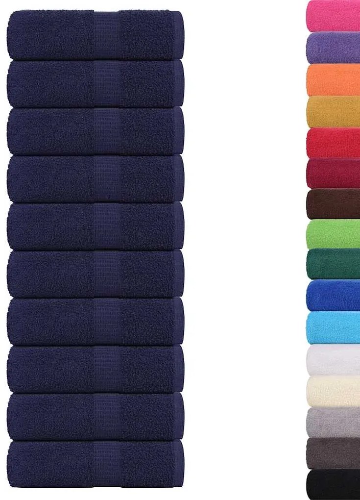 Sabonete toalhas 10pcs azul marinho 30x30cm 360gsm 100% algodão