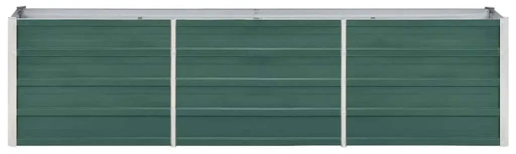 Canteiro elevado de jardim aço galvanizado 240x40x45 cm verde