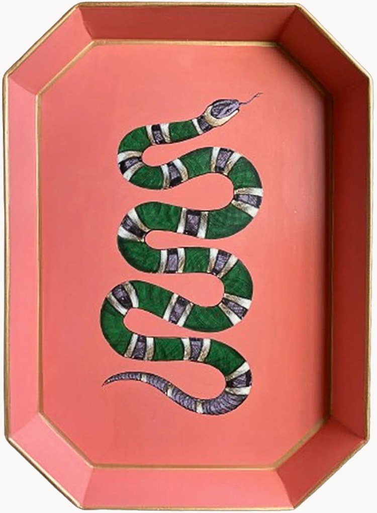 Tabuleiro decorativo pintado à mão Flora