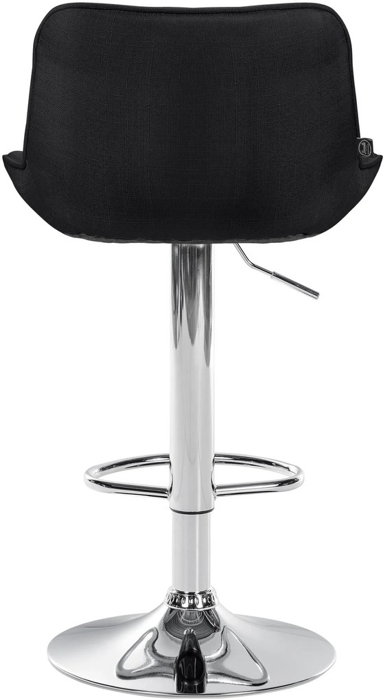 Banco alto em tecido com estrutura prateada 85-106 x 49 x 51 cm preto