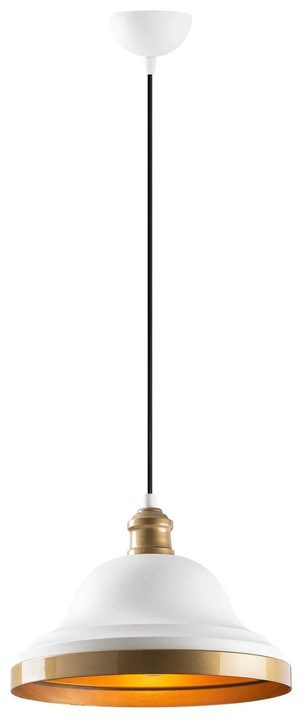 Candeeiro Chandelier Dodo – Branco e Dourado – 30 x 30 cm